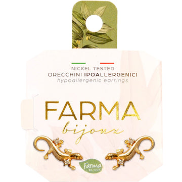 Σκουλαρίκια Farma Bijoux Lizard Χρυσά Υποαλλεργικά Nickel Tested